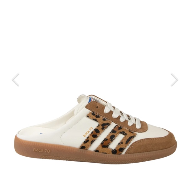 NWT BACK 70 Easter in White Leopard sneakers size 37 slip on mule style - Picture 4 of 8